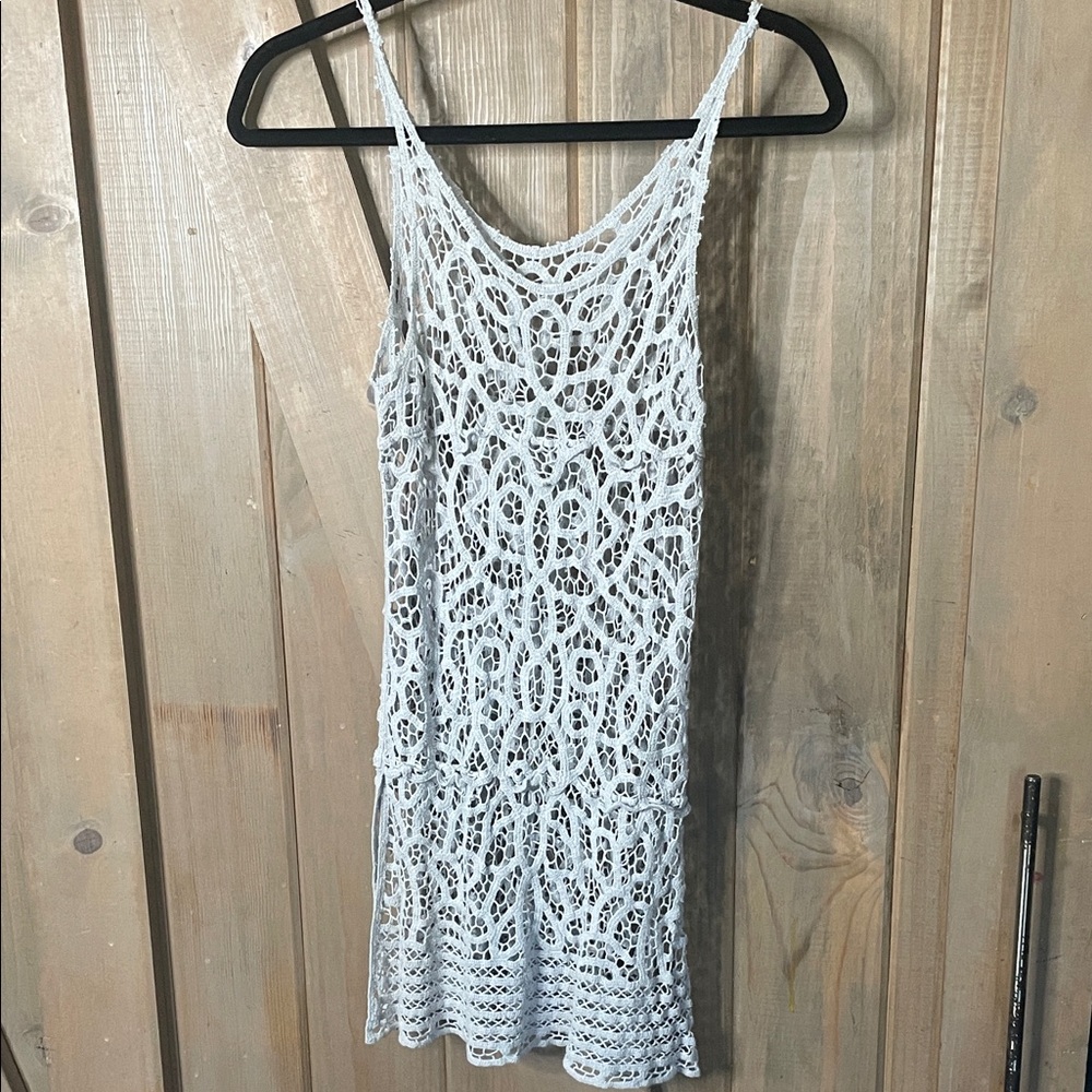 Source Unknown White Crochet Swim Cover-Up